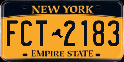 NY license plate FCT2183