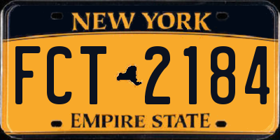 NY license plate FCT2184