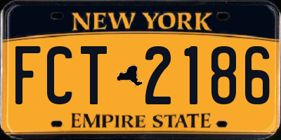 NY license plate FCT2186