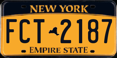 NY license plate FCT2187