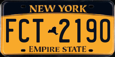 NY license plate FCT2190