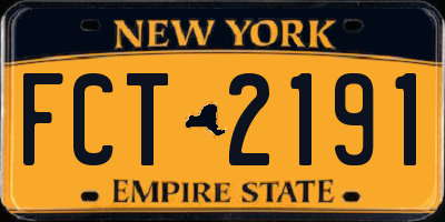 NY license plate FCT2191