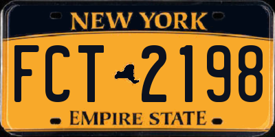 NY license plate FCT2198