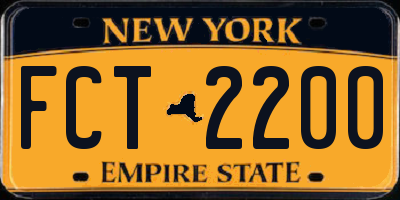 NY license plate FCT2200