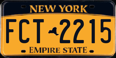 NY license plate FCT2215