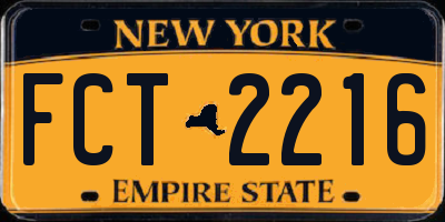 NY license plate FCT2216
