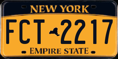 NY license plate FCT2217
