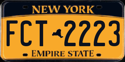 NY license plate FCT2223