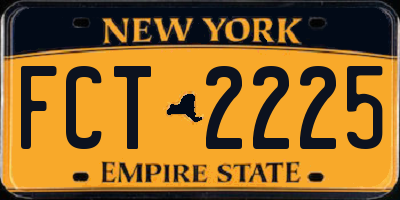 NY license plate FCT2225