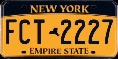 NY license plate FCT2227