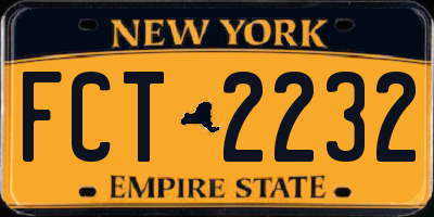 NY license plate FCT2232