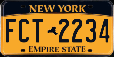 NY license plate FCT2234