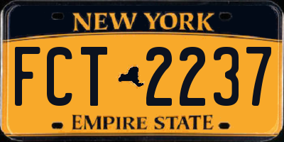 NY license plate FCT2237