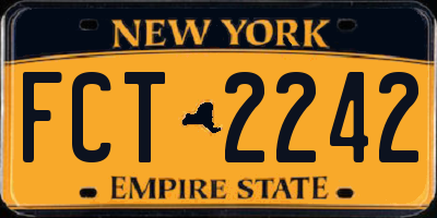 NY license plate FCT2242