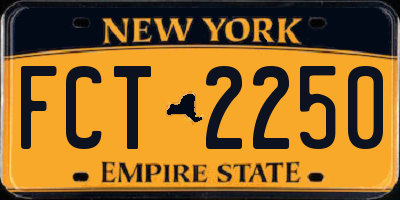 NY license plate FCT2250