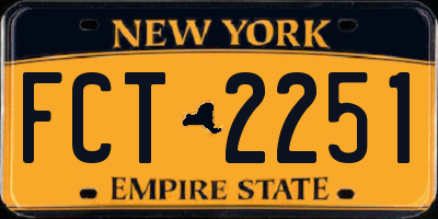NY license plate FCT2251