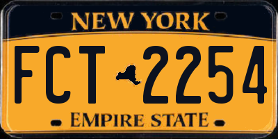 NY license plate FCT2254