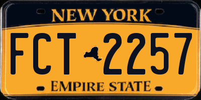 NY license plate FCT2257