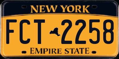 NY license plate FCT2258