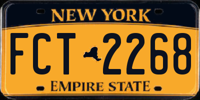 NY license plate FCT2268