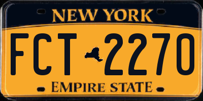 NY license plate FCT2270