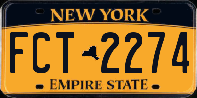NY license plate FCT2274