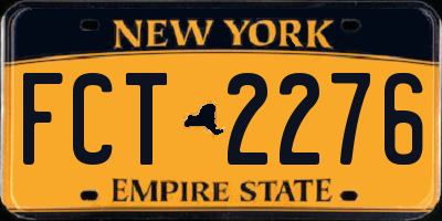 NY license plate FCT2276