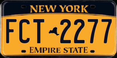 NY license plate FCT2277