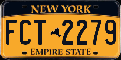 NY license plate FCT2279