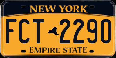 NY license plate FCT2290