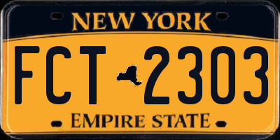 NY license plate FCT2303