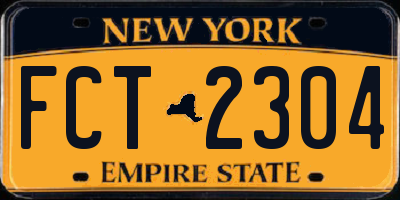 NY license plate FCT2304
