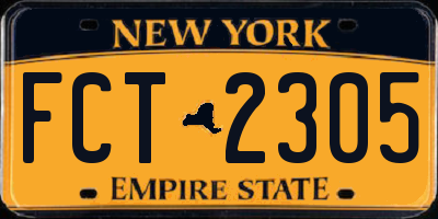 NY license plate FCT2305