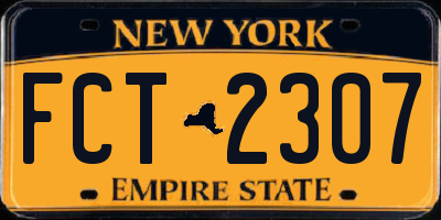 NY license plate FCT2307