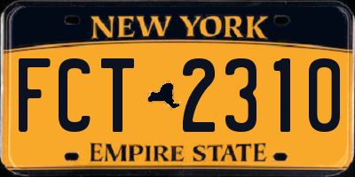 NY license plate FCT2310