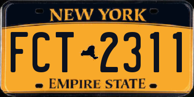 NY license plate FCT2311