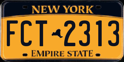 NY license plate FCT2313