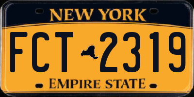 NY license plate FCT2319