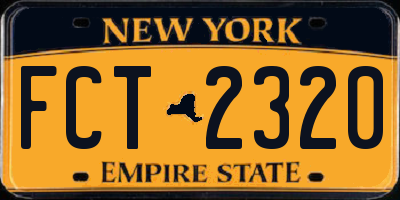 NY license plate FCT2320