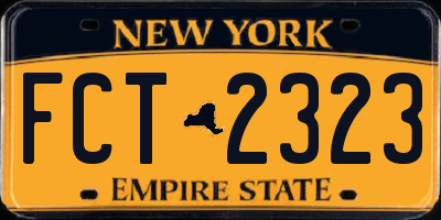 NY license plate FCT2323