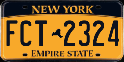 NY license plate FCT2324