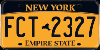 NY license plate FCT2327