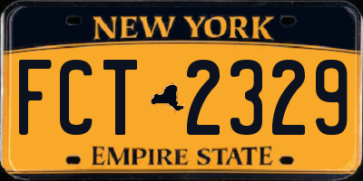 NY license plate FCT2329