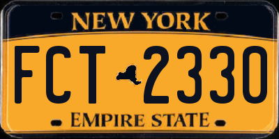NY license plate FCT2330