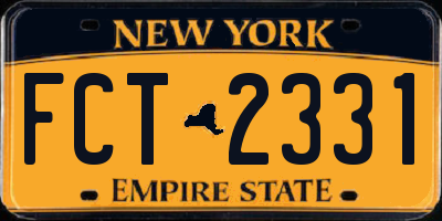 NY license plate FCT2331