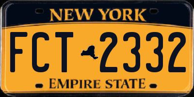 NY license plate FCT2332