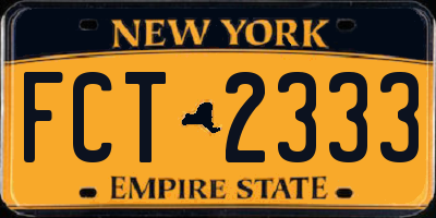 NY license plate FCT2333