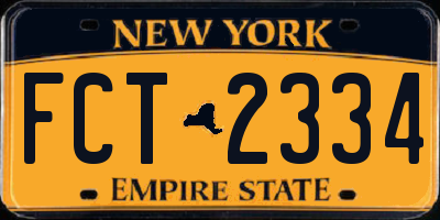 NY license plate FCT2334