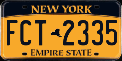 NY license plate FCT2335