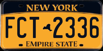 NY license plate FCT2336